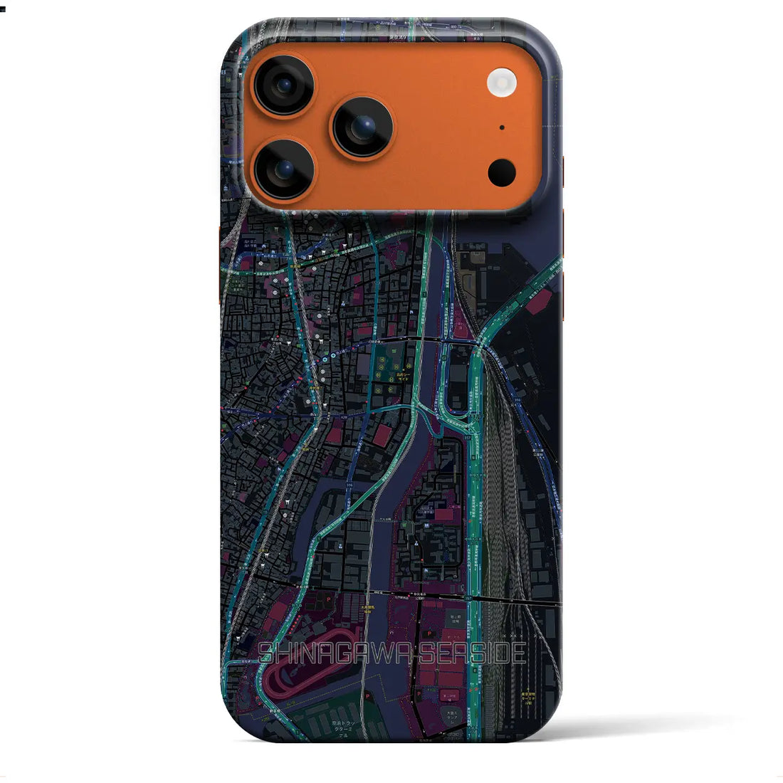 【品川シーサイド(東京都)】地図柄iPhoneケース(バックカバータイプ)