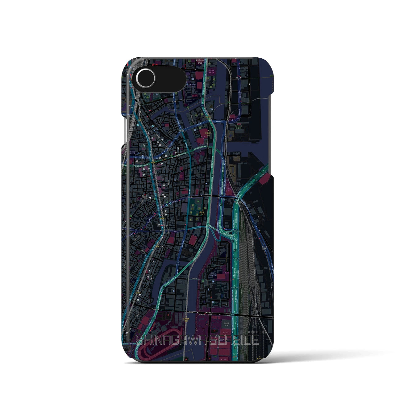 【品川シーサイド(東京都)】地図柄iPhoneケース(バックカバータイプ)