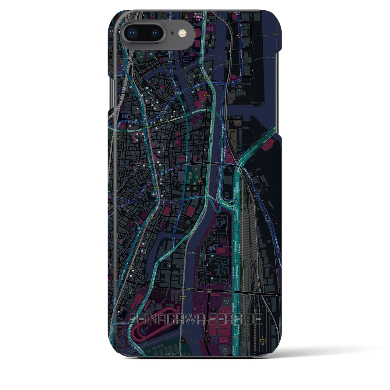 【品川シーサイド(東京都)】地図柄iPhoneケース(バックカバータイプ)