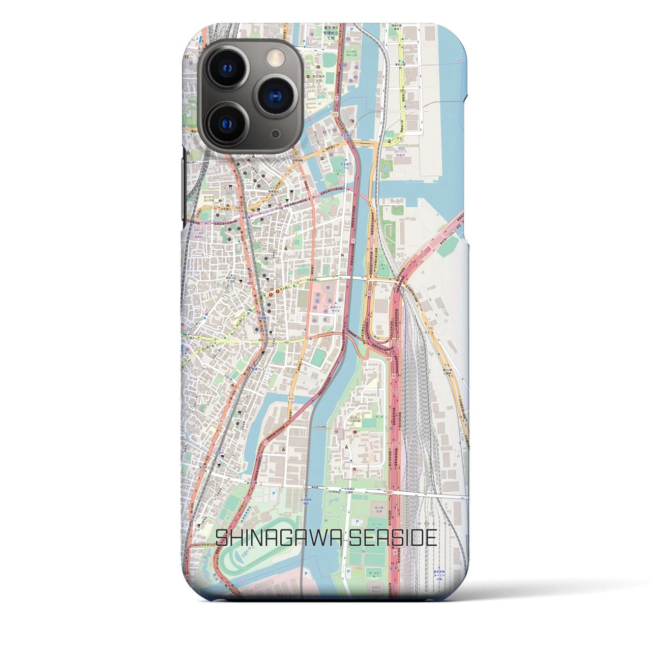 【品川シーサイド(東京都)】地図柄iPhoneケース(バックカバータイプ)