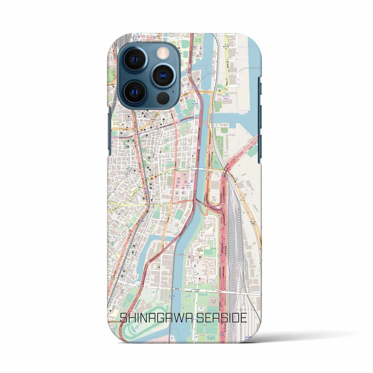 【品川シーサイド(東京都)】地図柄iPhoneケース(バックカバータイプ)