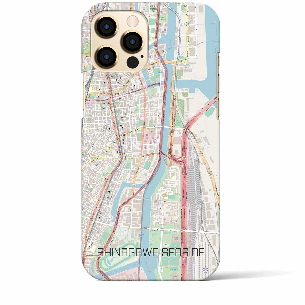 【品川シーサイド(東京都)】地図柄iPhoneケース(バックカバータイプ)