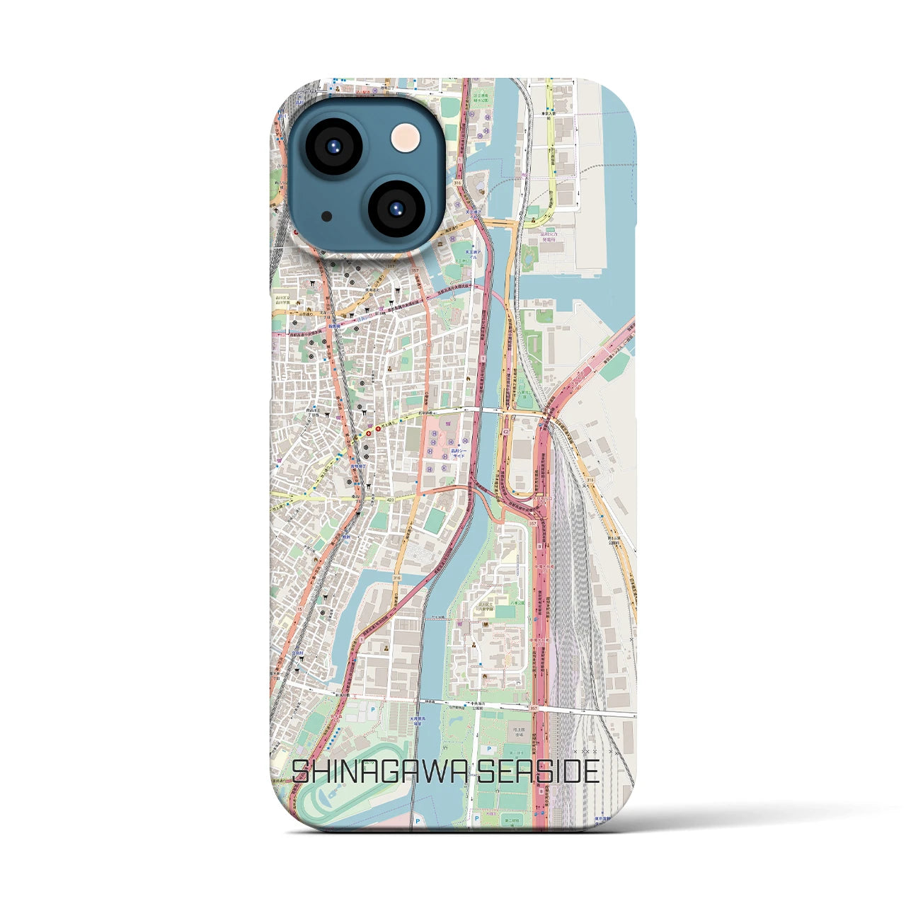 【品川シーサイド(東京都)】地図柄iPhoneケース(バックカバータイプ)