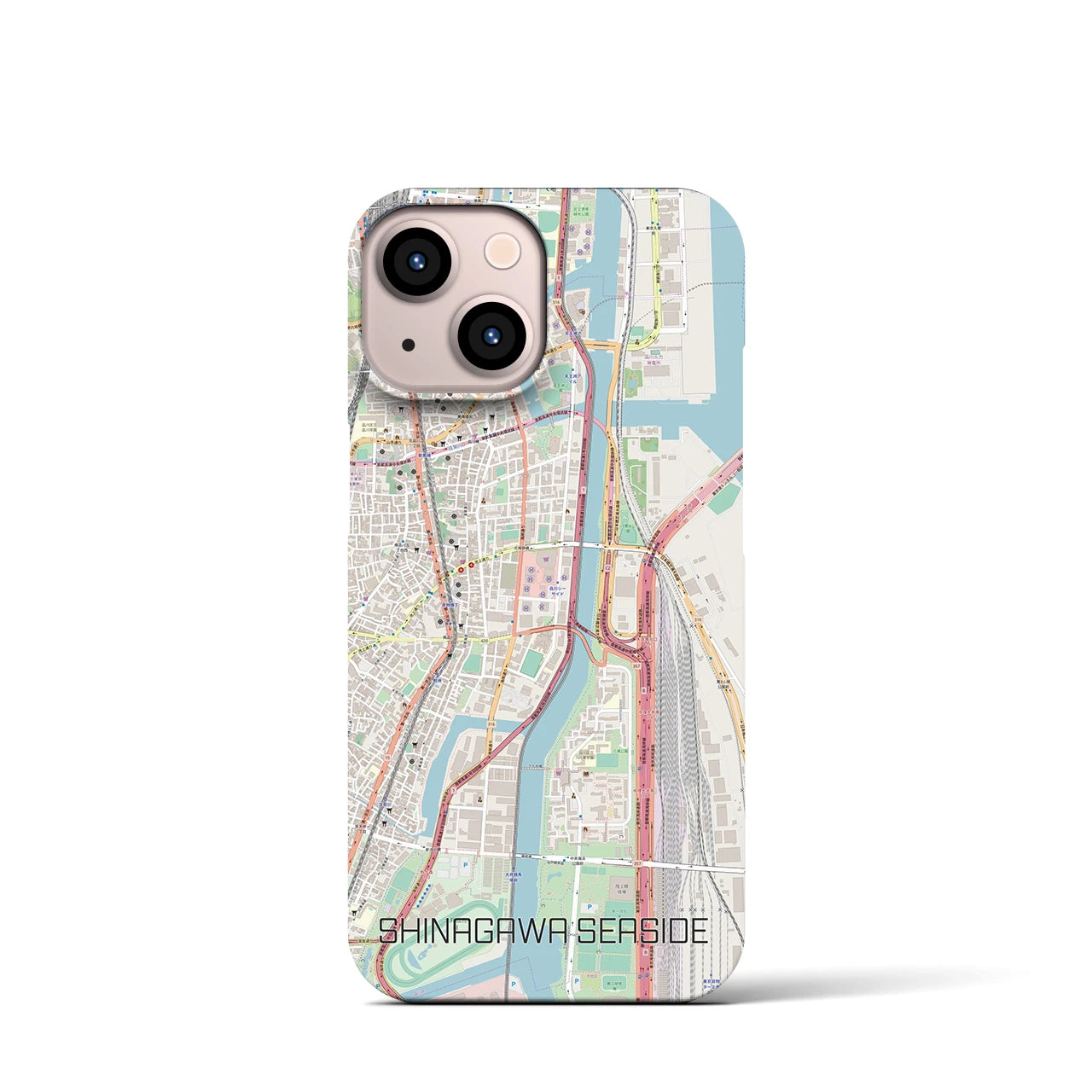 【品川シーサイド(東京都)】地図柄iPhoneケース(バックカバータイプ)