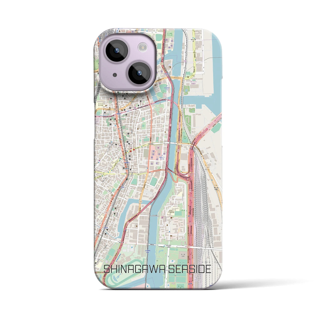 【品川シーサイド(東京都)】地図柄iPhoneケース(バックカバータイプ)
