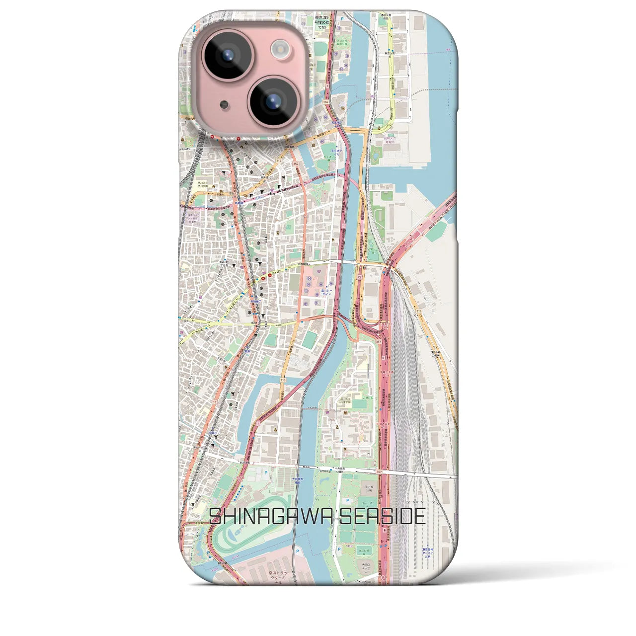 【品川シーサイド(東京都)】地図柄iPhoneケース(バックカバータイプ)