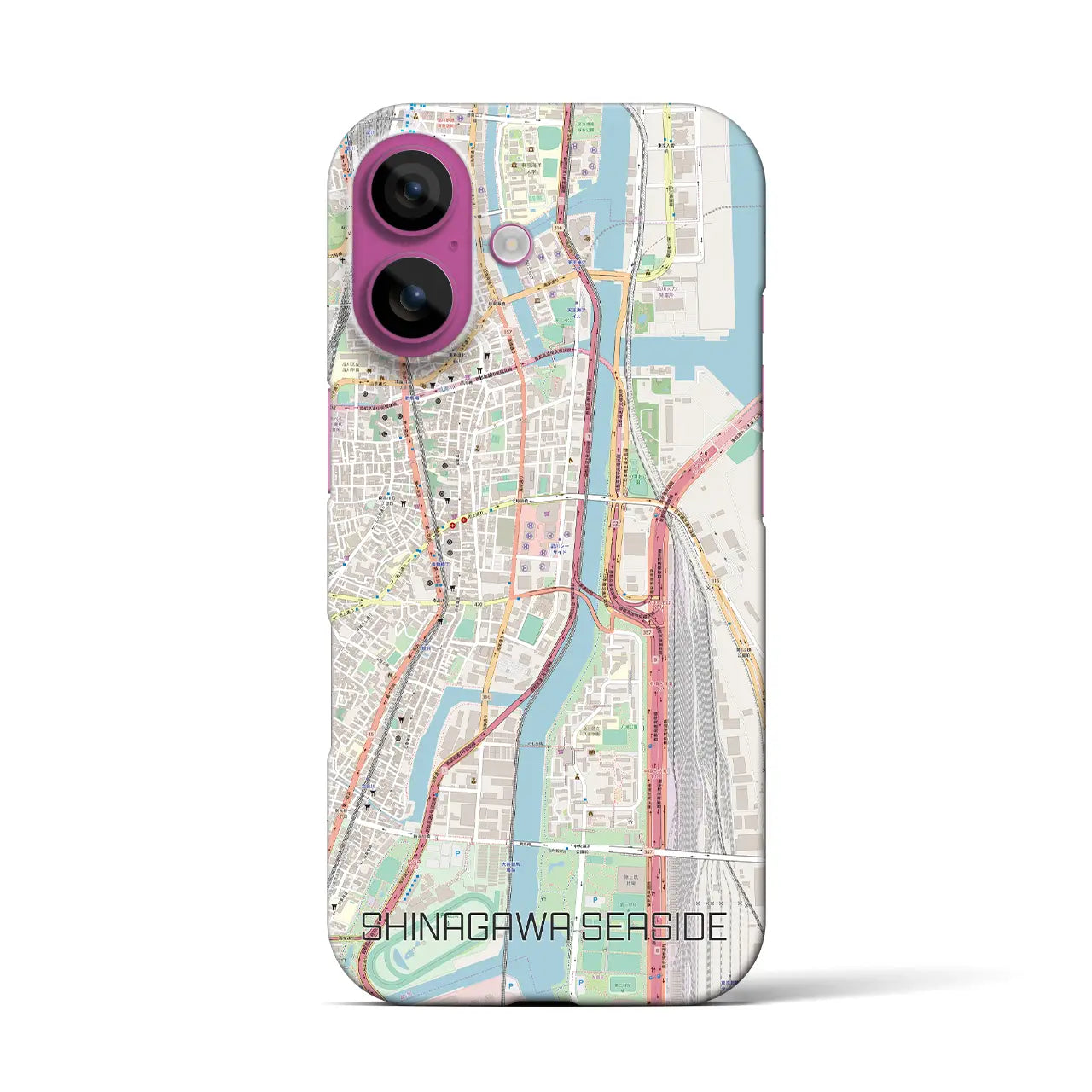 【品川シーサイド(東京都)】地図柄iPhoneケース(バックカバータイプ)
