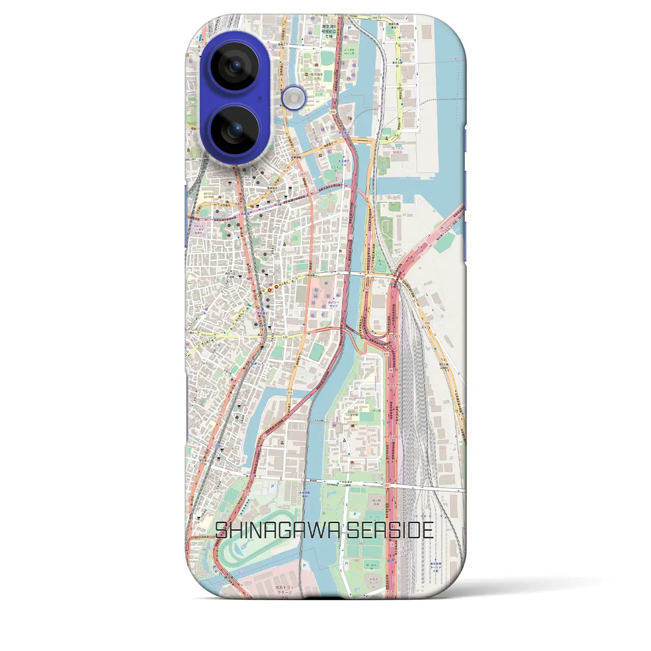 【品川シーサイド(東京都)】地図柄iPhoneケース(バックカバータイプ)