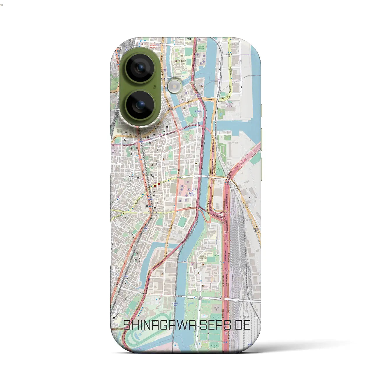【品川シーサイド(東京都)】地図柄iPhoneケース(バックカバータイプ)ナチュラル・iPhone 17 Pro Max 用