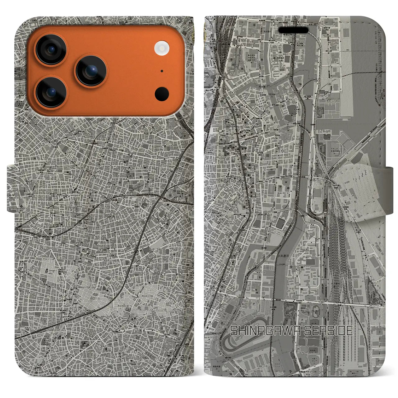 【品川シーサイド(東京都)】地図柄iPhoneケース(手帳タイプ)