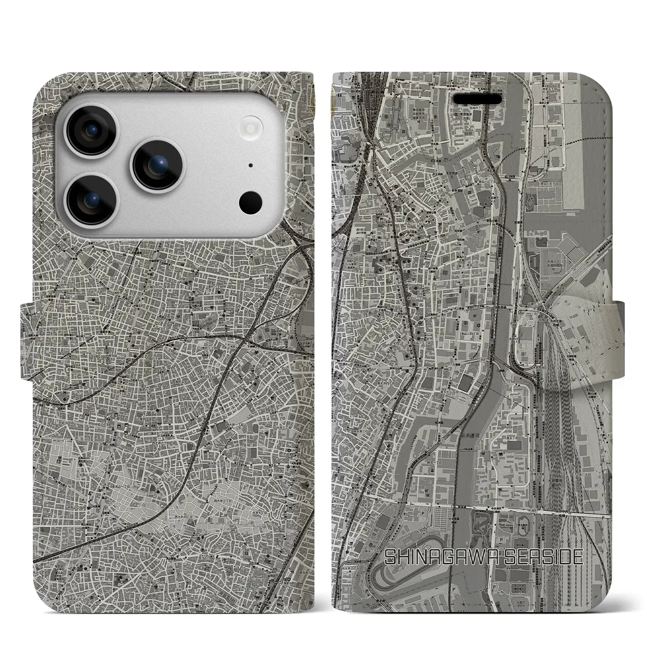 【品川シーサイド(東京都)】地図柄iPhoneケース(手帳タイプ)