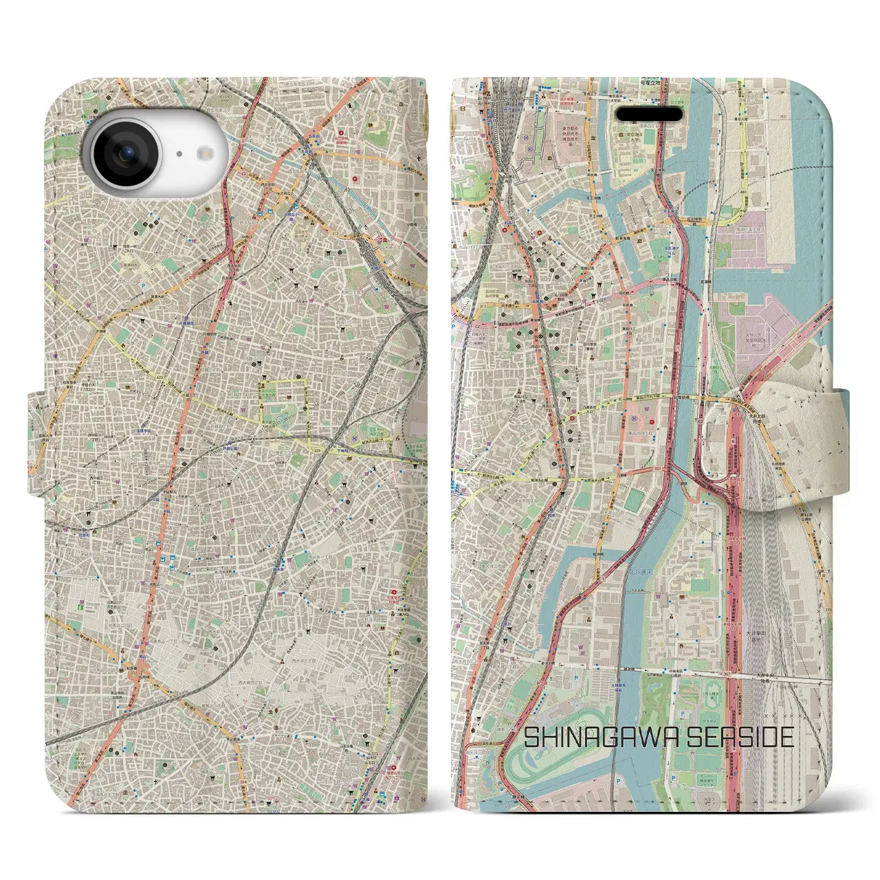 【品川シーサイド(東京都)】地図柄iPhoneケース(手帳タイプ)