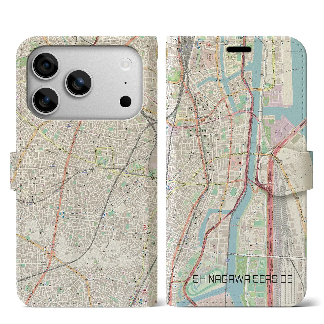 【品川シーサイド(東京都)】地図柄iPhoneケース(手帳タイプ)