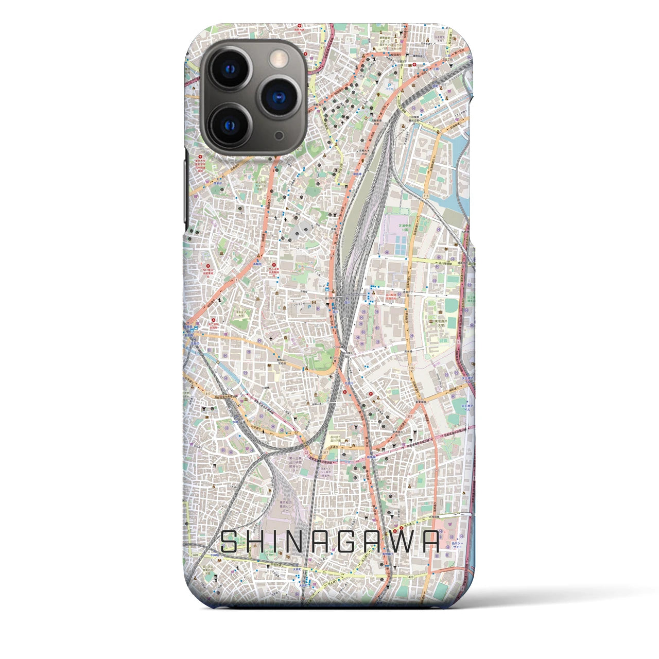 【品川(東京都)】地図柄iPhoneケース(バックカバータイプ)