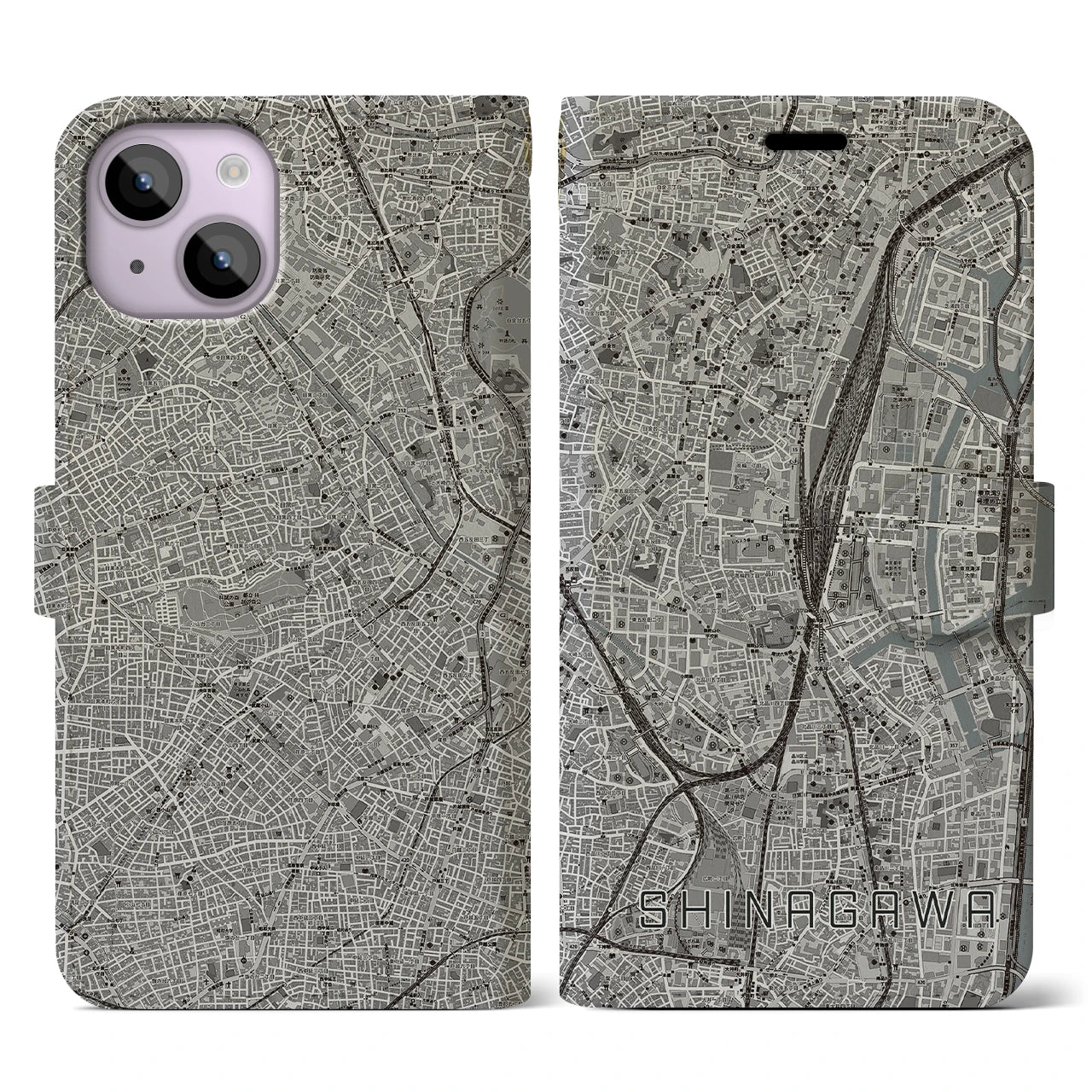 【品川(東京都)】地図柄iPhoneケース(手帳タイプ)