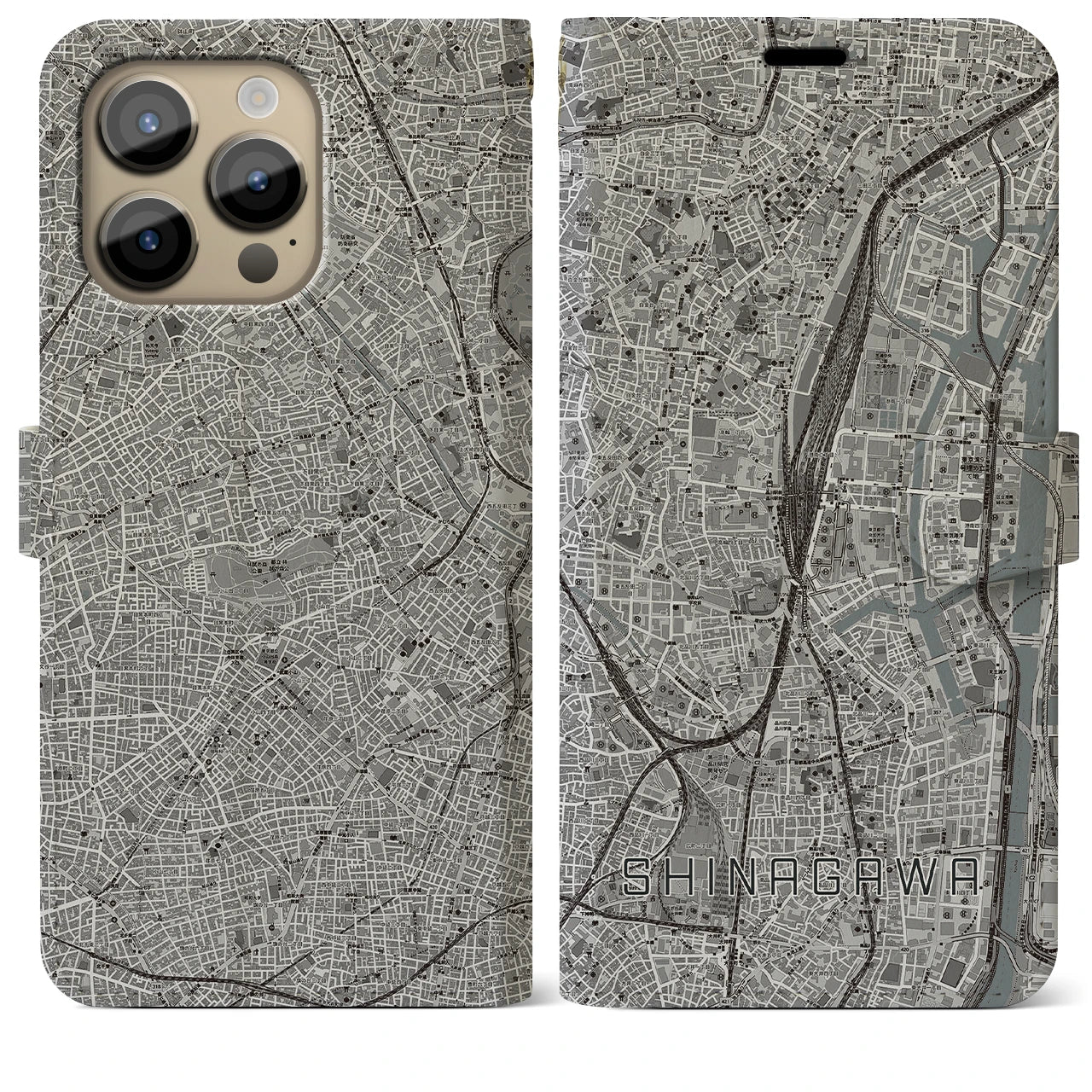 【品川(東京都)】地図柄iPhoneケース(手帳タイプ)