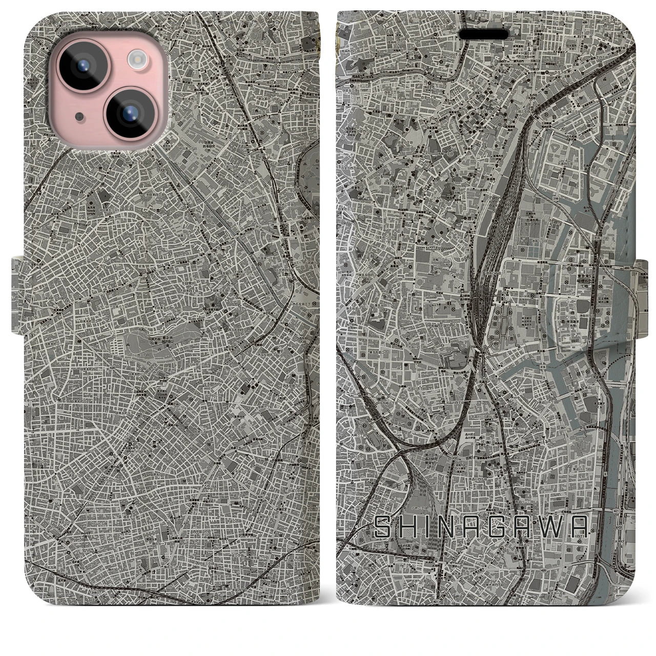 【品川(東京都)】地図柄iPhoneケース(手帳タイプ)