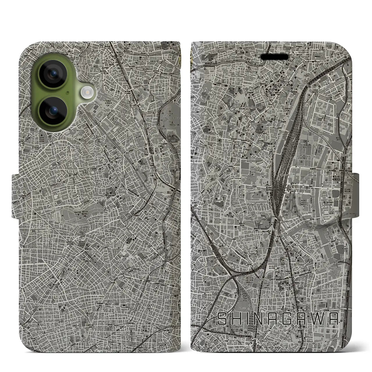 【品川(東京都)】地図柄iPhoneケース(手帳タイプ)