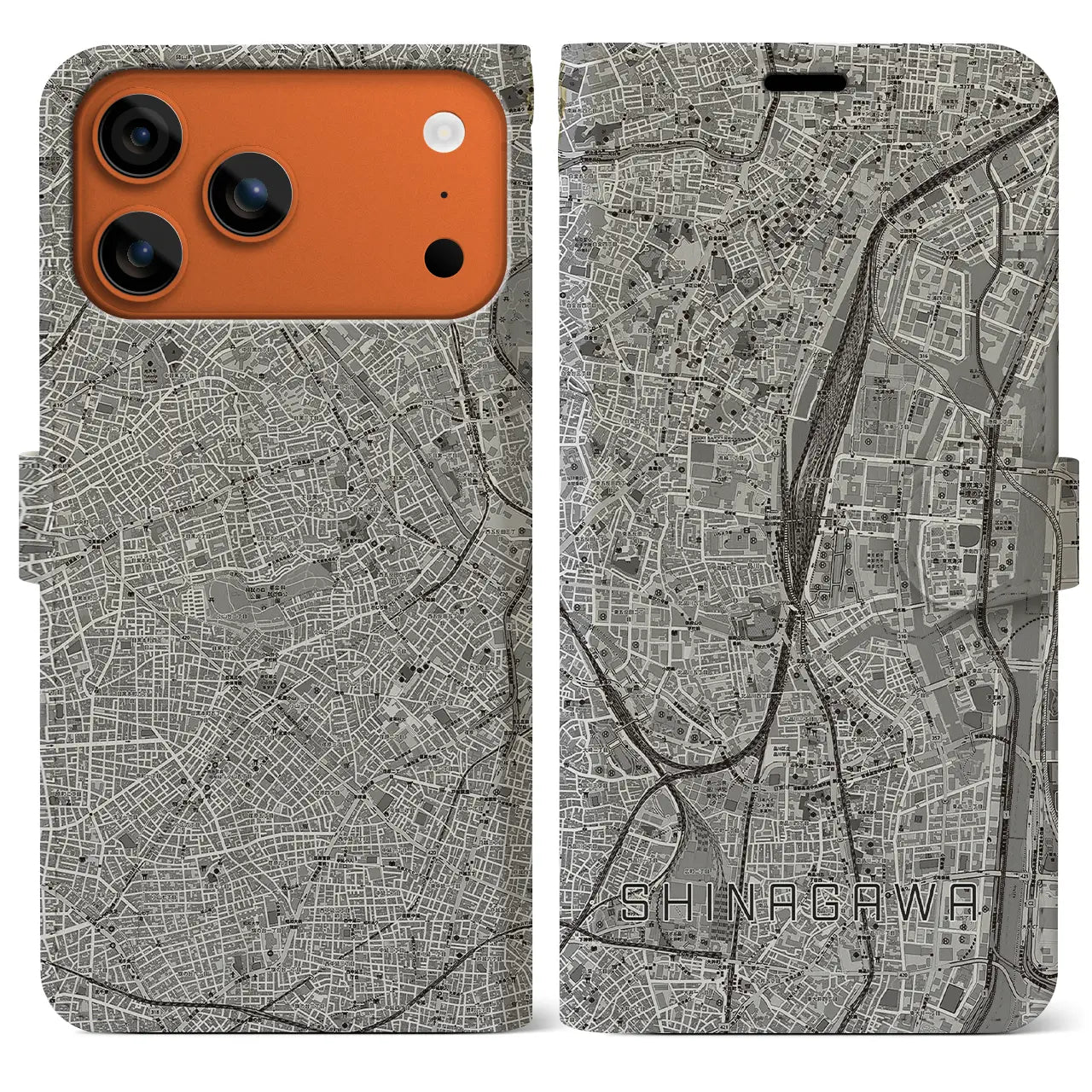 【品川(東京都)】地図柄iPhoneケース(手帳タイプ)