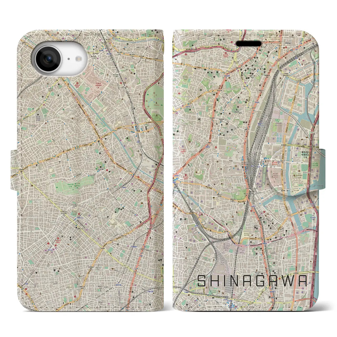 【品川(東京都)】地図柄iPhoneケース(手帳タイプ)