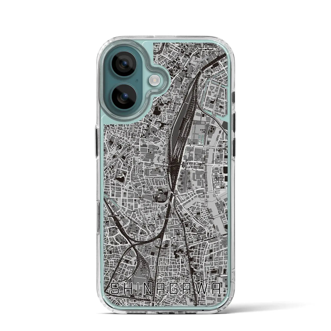 【品川(東京都)】地図柄iPhoneケース(MagSafeタイプ)モノトーン・iPhone 16 Pro 用