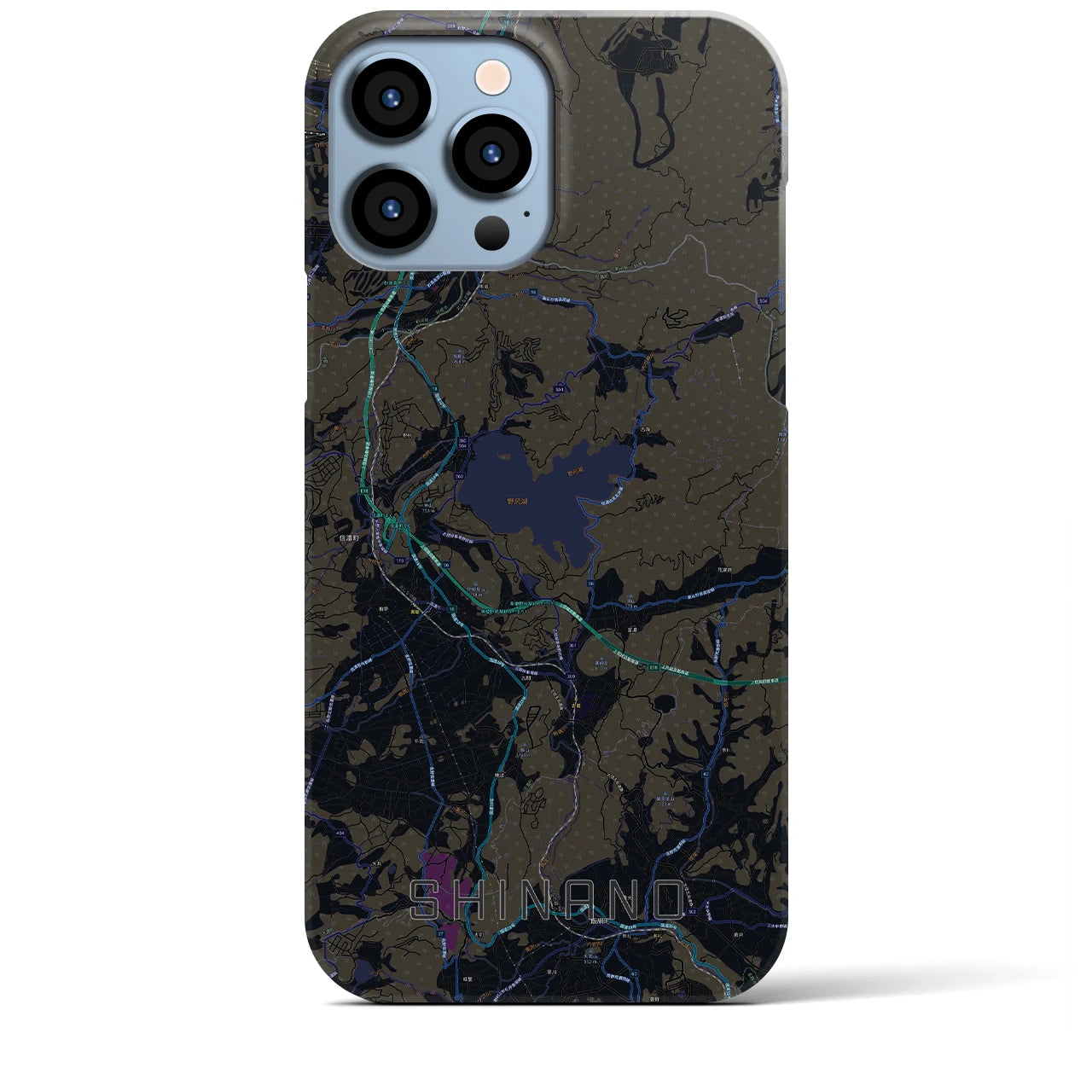 【信濃(長野県)】地図柄iPhoneケース(バックカバータイプ)