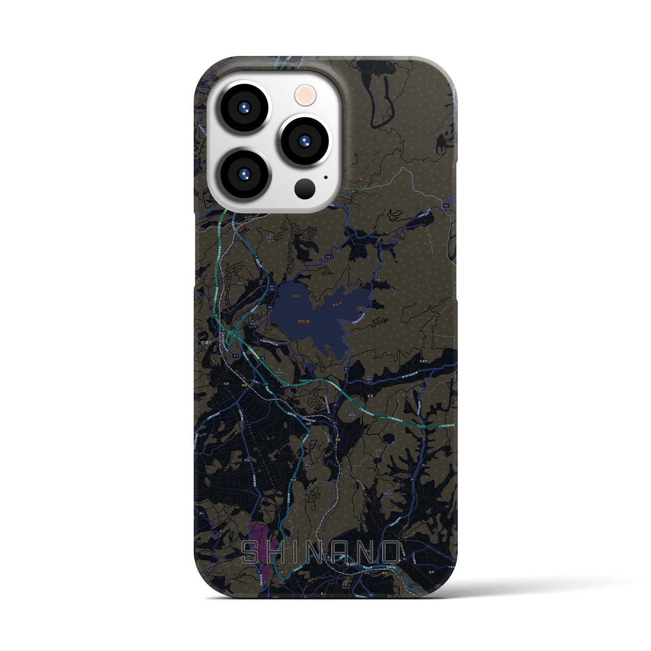 【信濃(長野県)】地図柄iPhoneケース(バックカバータイプ)