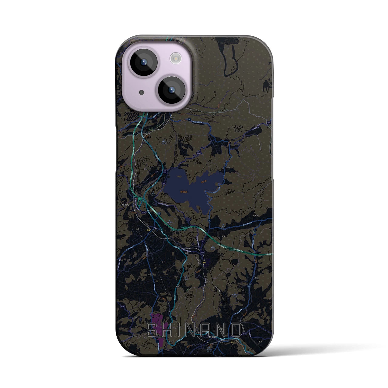 【信濃(長野県)】地図柄iPhoneケース(バックカバータイプ)