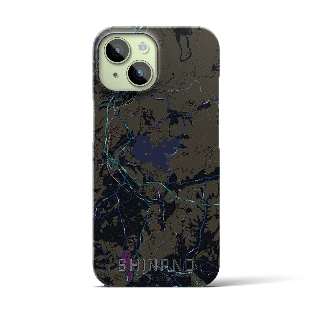 【信濃(長野県)】地図柄iPhoneケース(バックカバータイプ)