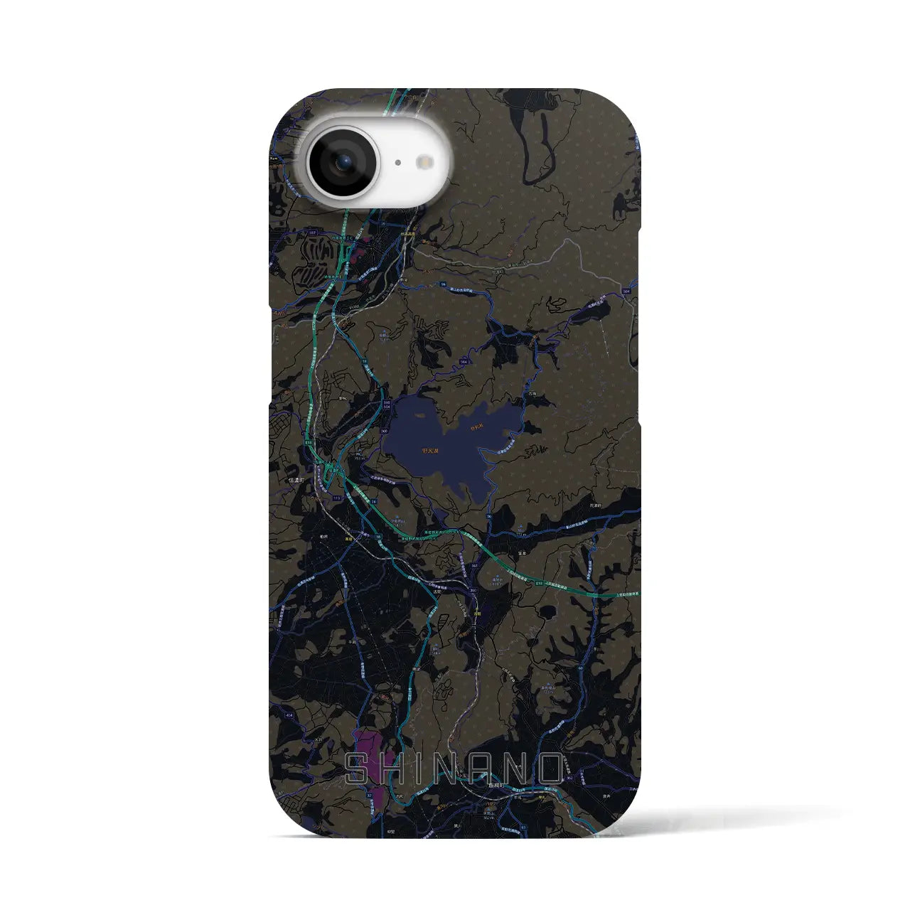 【信濃(長野県)】地図柄iPhoneケース(バックカバータイプ)