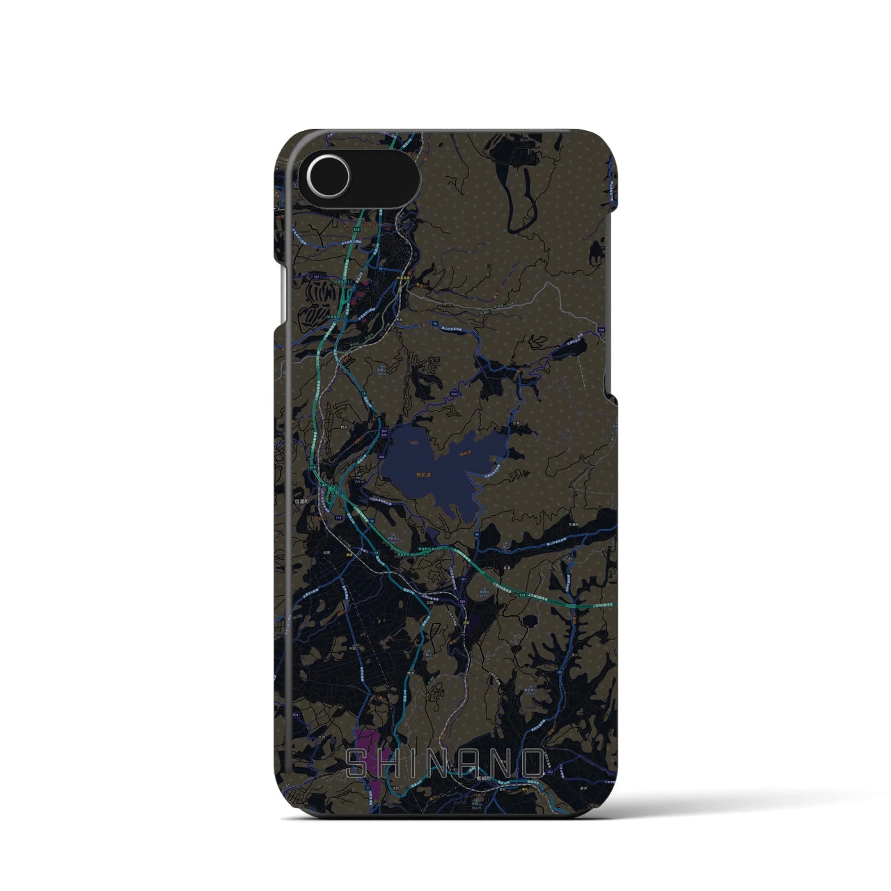 【信濃(長野県)】地図柄iPhoneケース(バックカバータイプ)