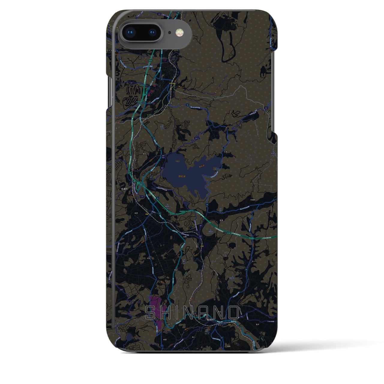 【信濃(長野県)】地図柄iPhoneケース(バックカバータイプ)