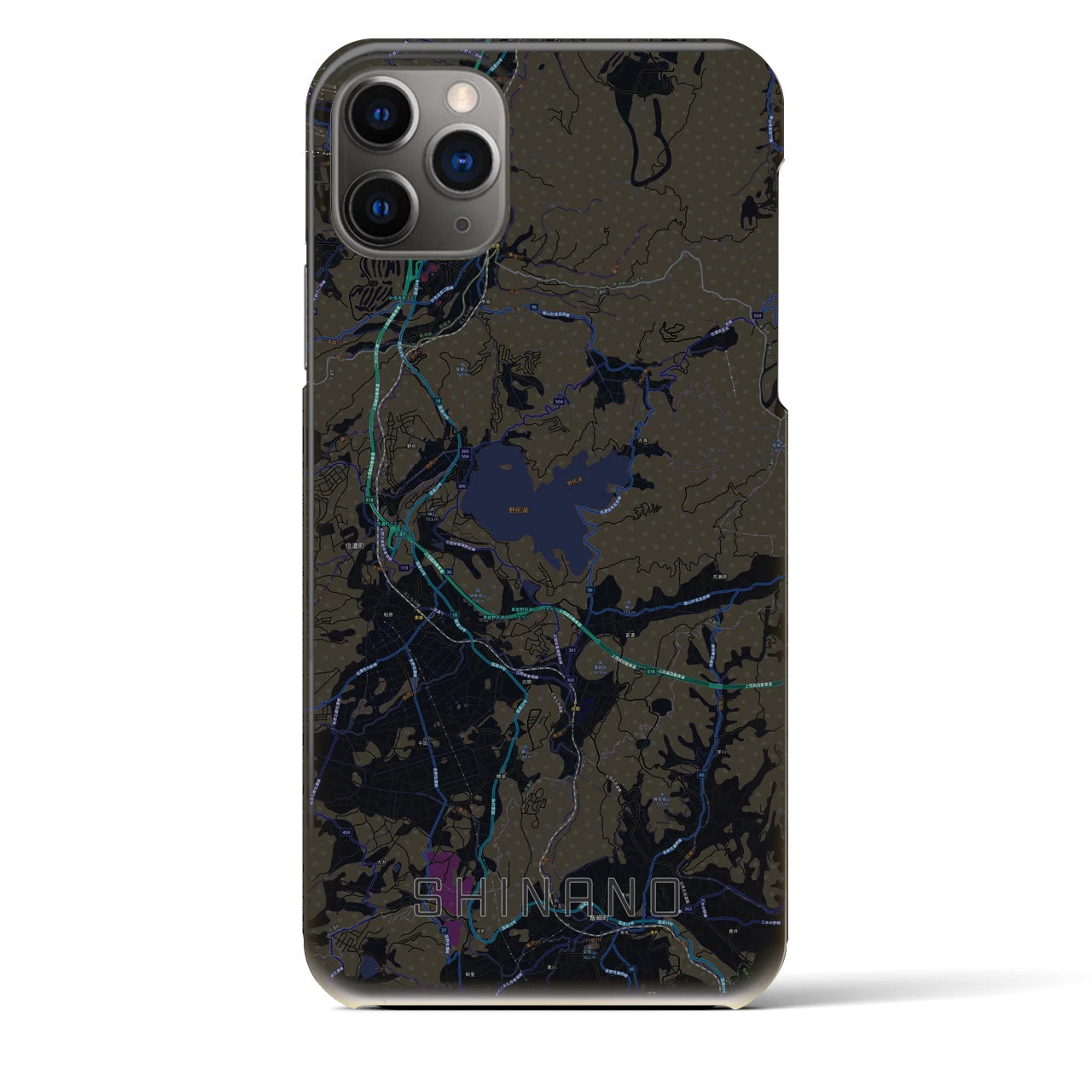 【信濃(長野県)】地図柄iPhoneケース(バックカバータイプ)