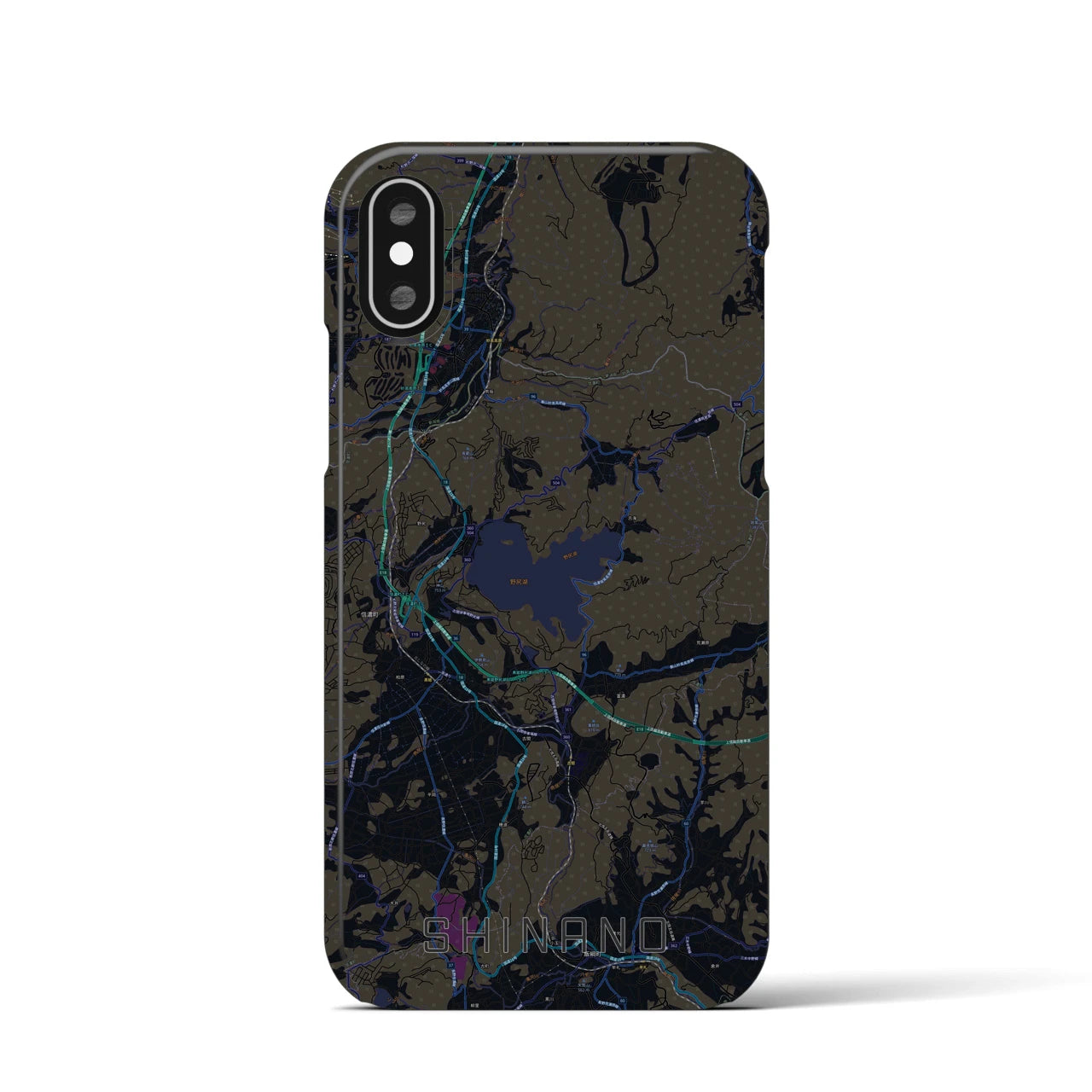 【信濃(長野県)】地図柄iPhoneケース(バックカバータイプ)