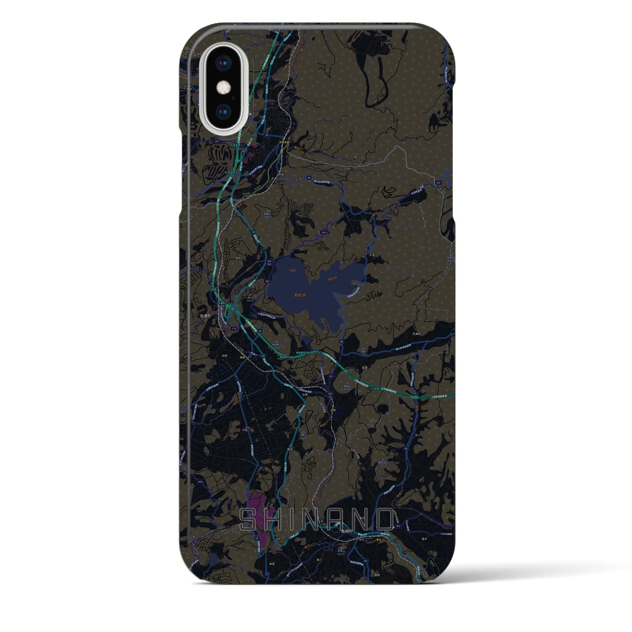 【信濃(長野県)】地図柄iPhoneケース(バックカバータイプ)