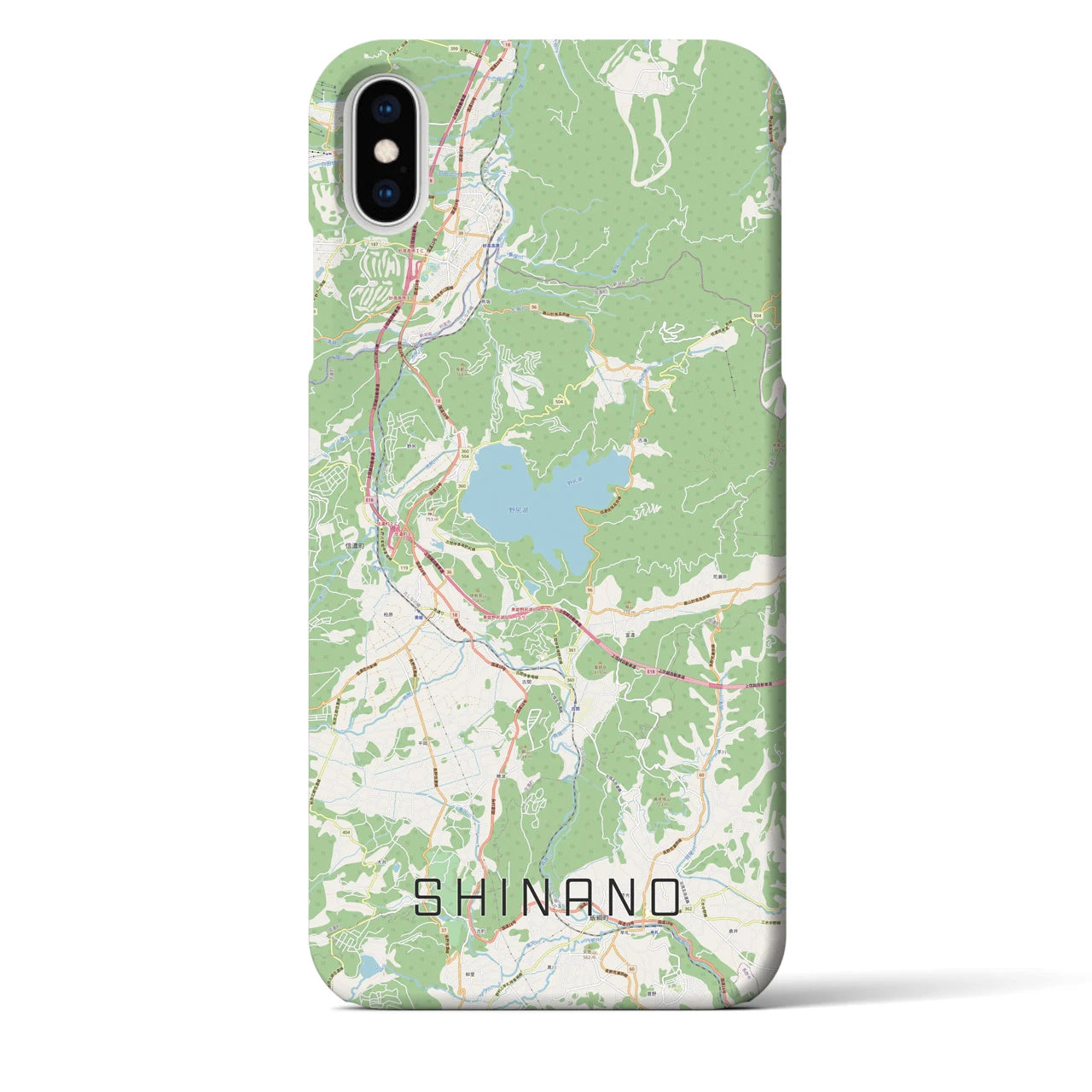 【信濃(長野県)】地図柄iPhoneケース(バックカバータイプ)