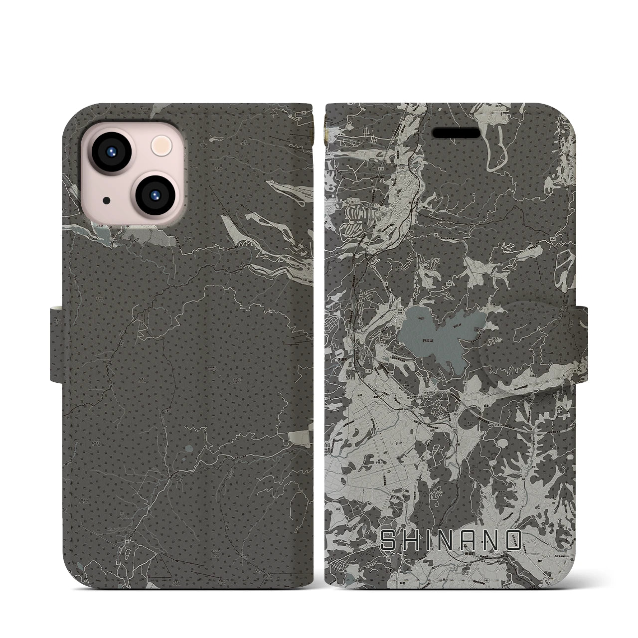 【信濃(長野県)】地図柄iPhoneケース(手帳タイプ)