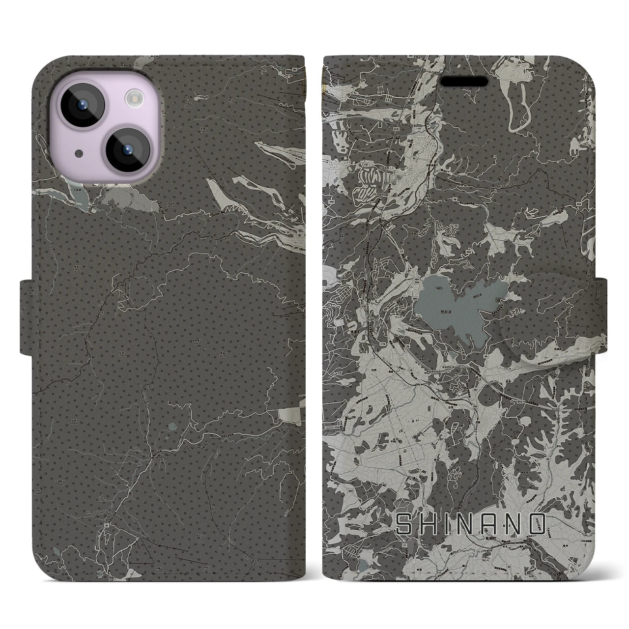 【信濃(長野県)】地図柄iPhoneケース(手帳タイプ)