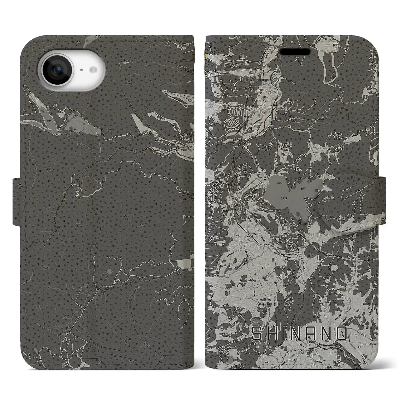 【信濃(長野県)】地図柄iPhoneケース(手帳タイプ)