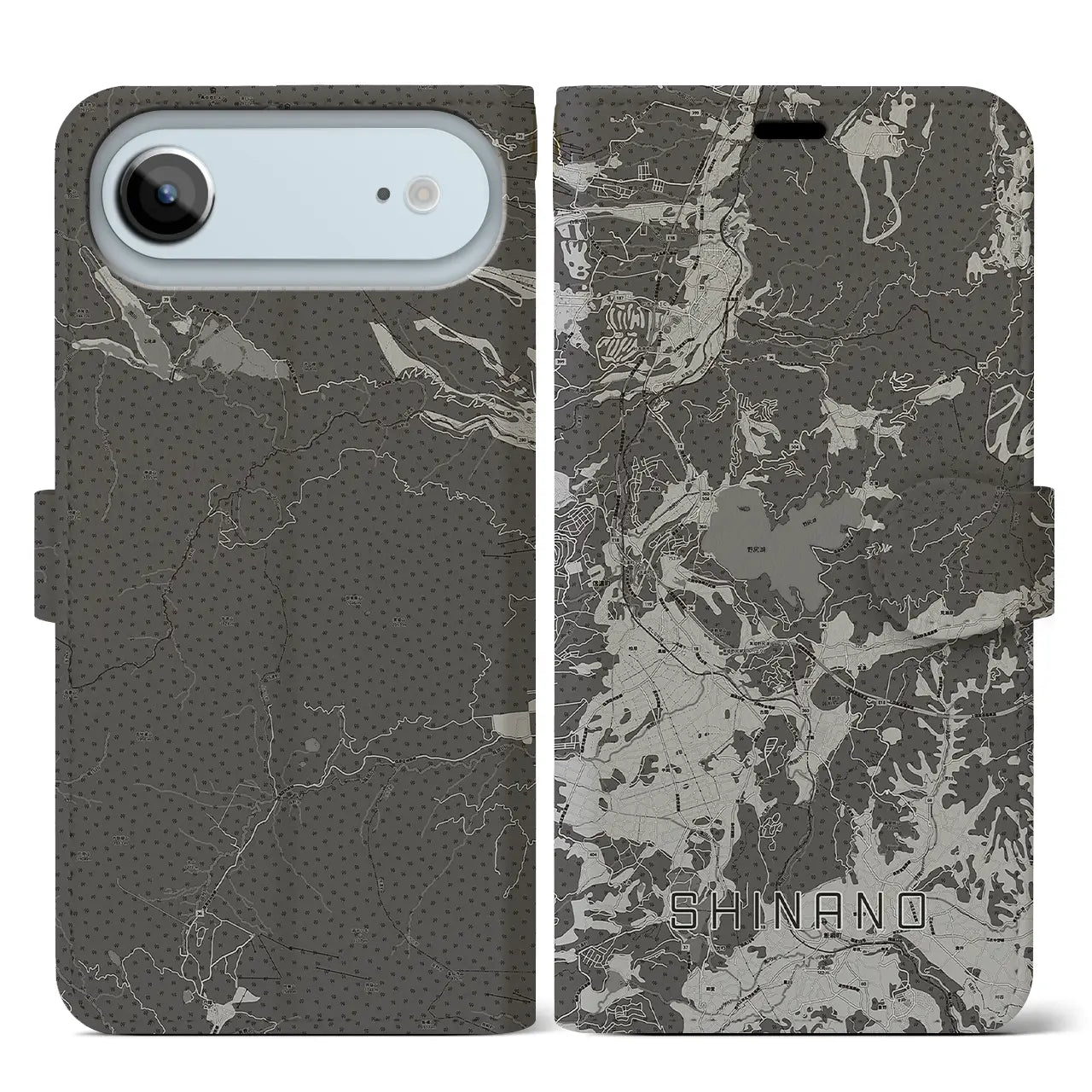 【信濃(長野県)】地図柄iPhoneケース(手帳タイプ)