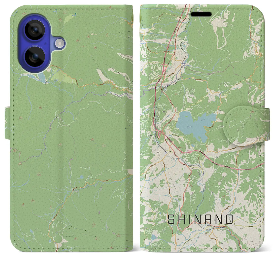 【信濃(長野県)】地図柄iPhoneケース(手帳タイプ)ナチュラル・iPhone 16 Pro Max 用