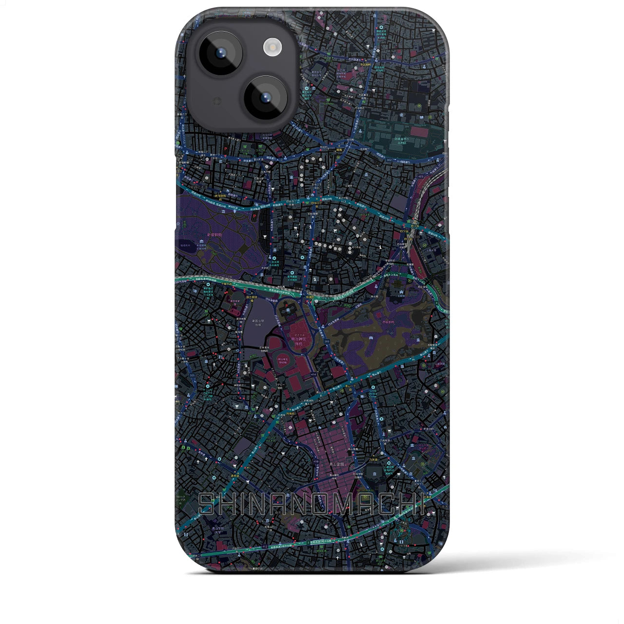 【信濃町(東京都)】地図柄iPhoneケース(バックカバータイプ)