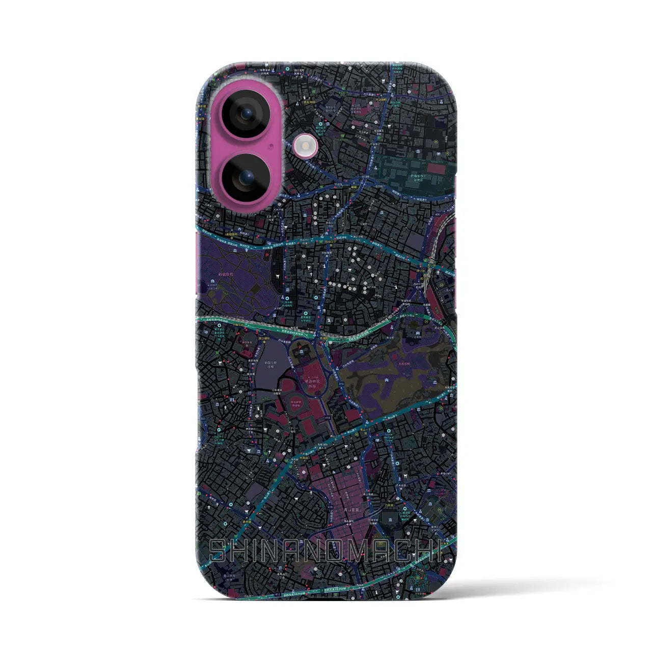 【信濃町(東京都)】地図柄iPhoneケース(バックカバータイプ)