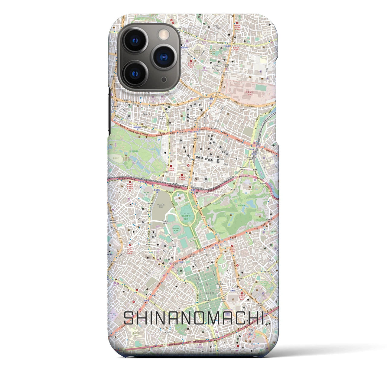【信濃町(東京都)】地図柄iPhoneケース(バックカバータイプ)