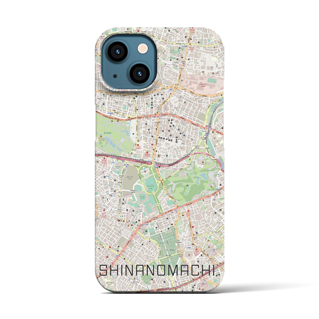 【信濃町(東京都)】地図柄iPhoneケース(バックカバータイプ)