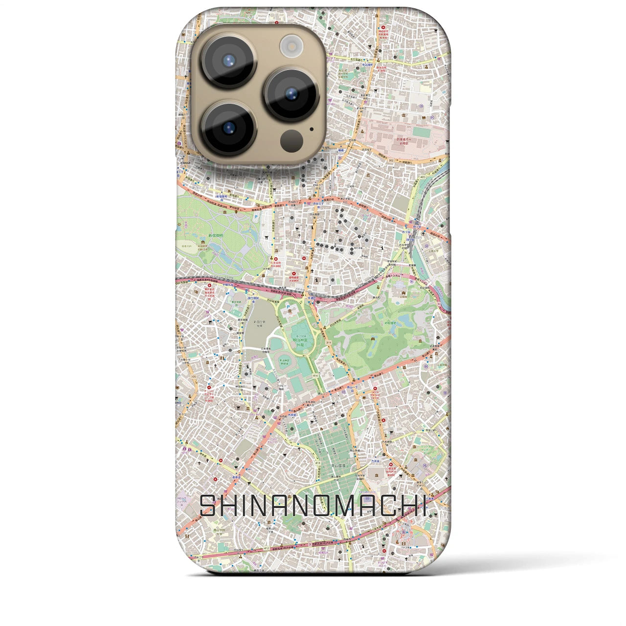 【信濃町(東京都)】地図柄iPhoneケース(バックカバータイプ)