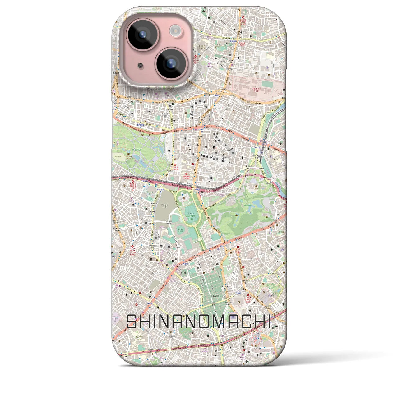 【信濃町(東京都)】地図柄iPhoneケース(バックカバータイプ)