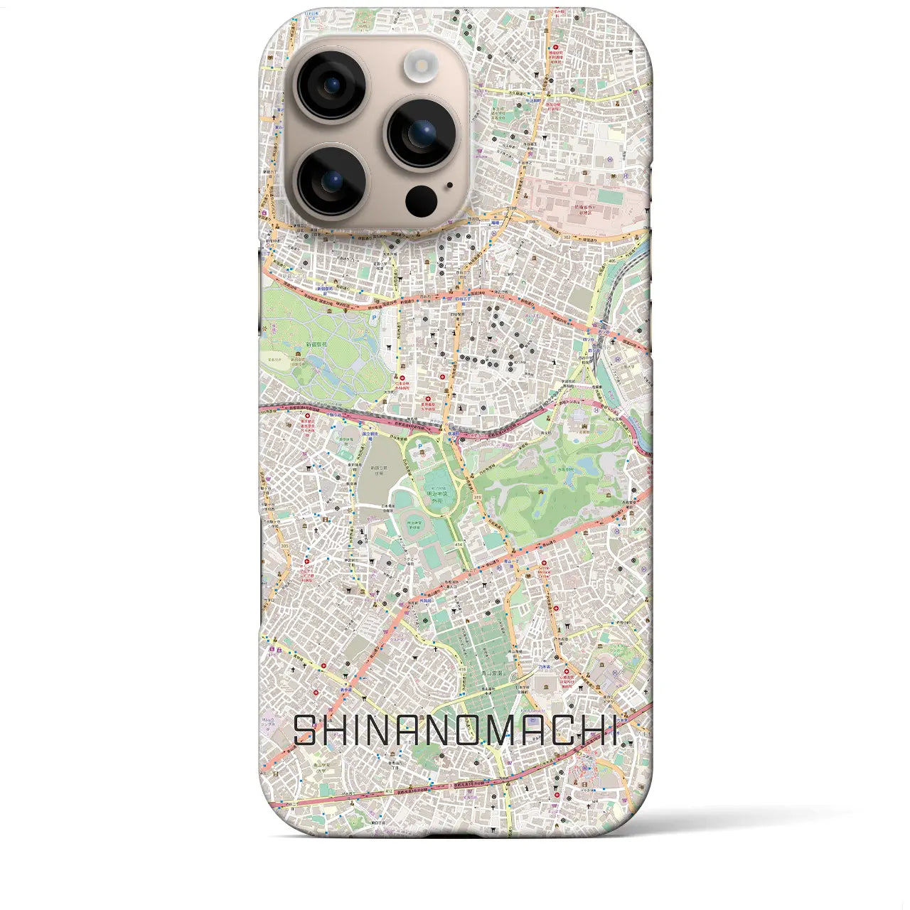 【信濃町(東京都)】地図柄iPhoneケース(バックカバータイプ)
