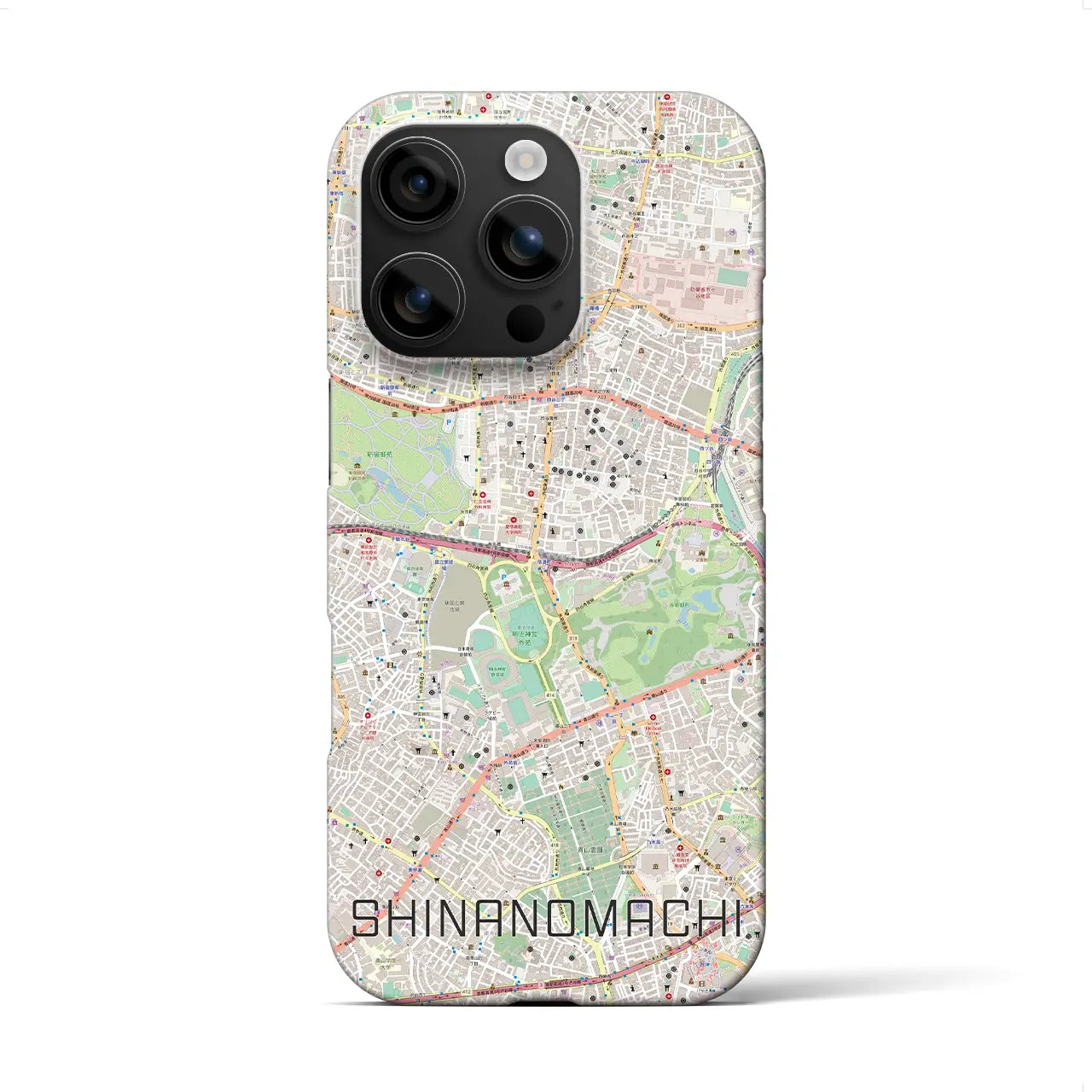 【信濃町(東京都)】地図柄iPhoneケース(バックカバータイプ)