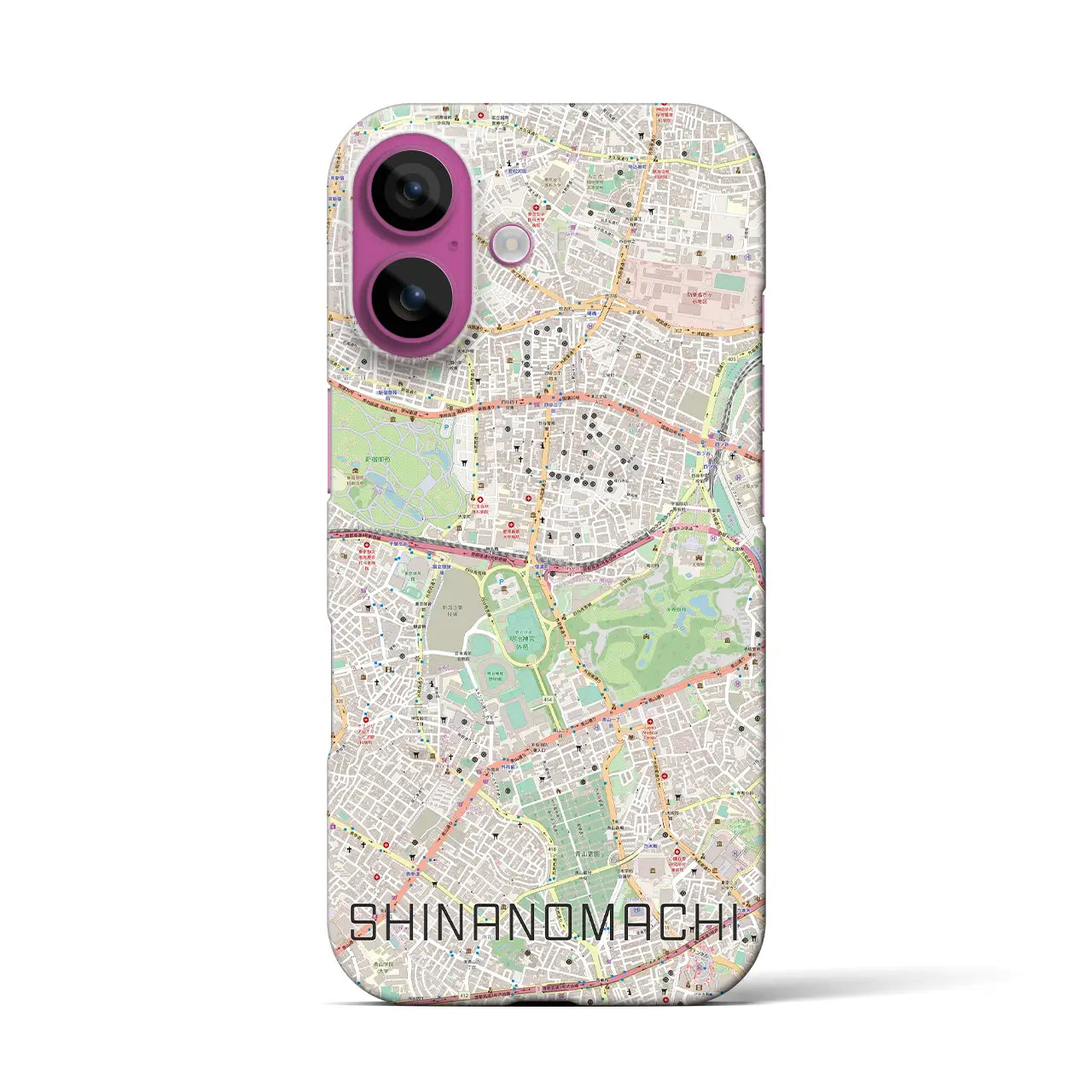 【信濃町(東京都)】地図柄iPhoneケース(バックカバータイプ)